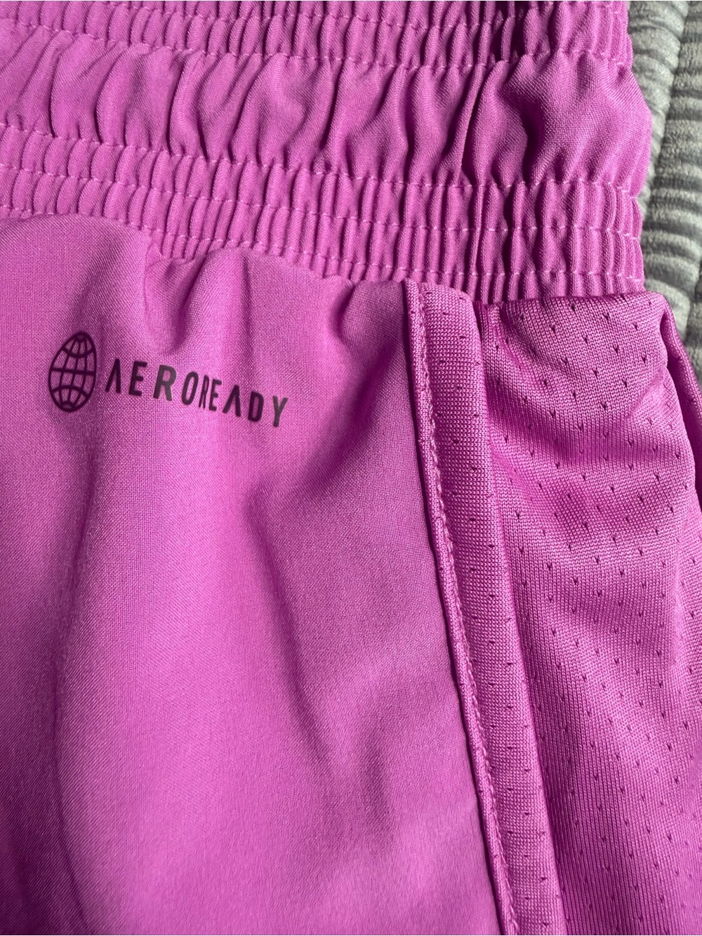 adidas Women's Lavender Pink Athletic Shorts with Drawstring built in ball short - Picture 6 of 6